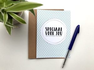 Oppasstrippenkaart met envelop mintgroen