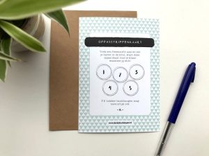 Oppasstrippenkaart met envelop mintgroen 2 Oppasstrippenkaart met envelop mintgroen